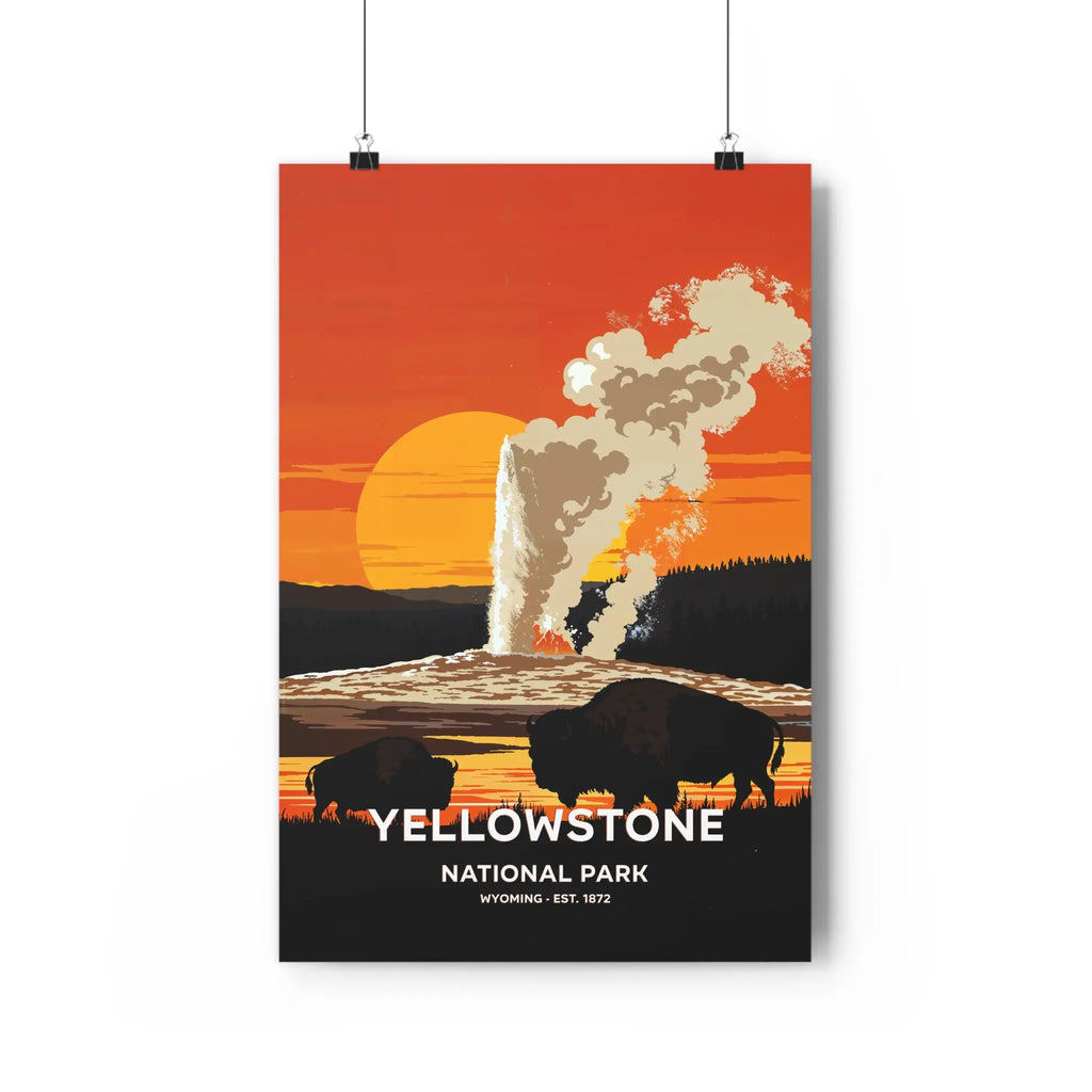 Yellowstone National Park Art Print  Poster ROAM OUTDOOR