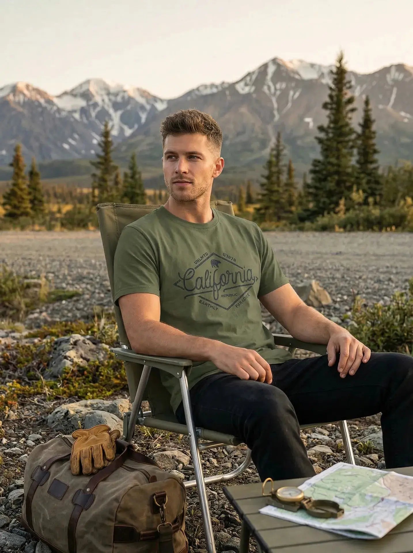 T-Shirt California Republic - Retro  T-Shirt ROAM OUTDOOR