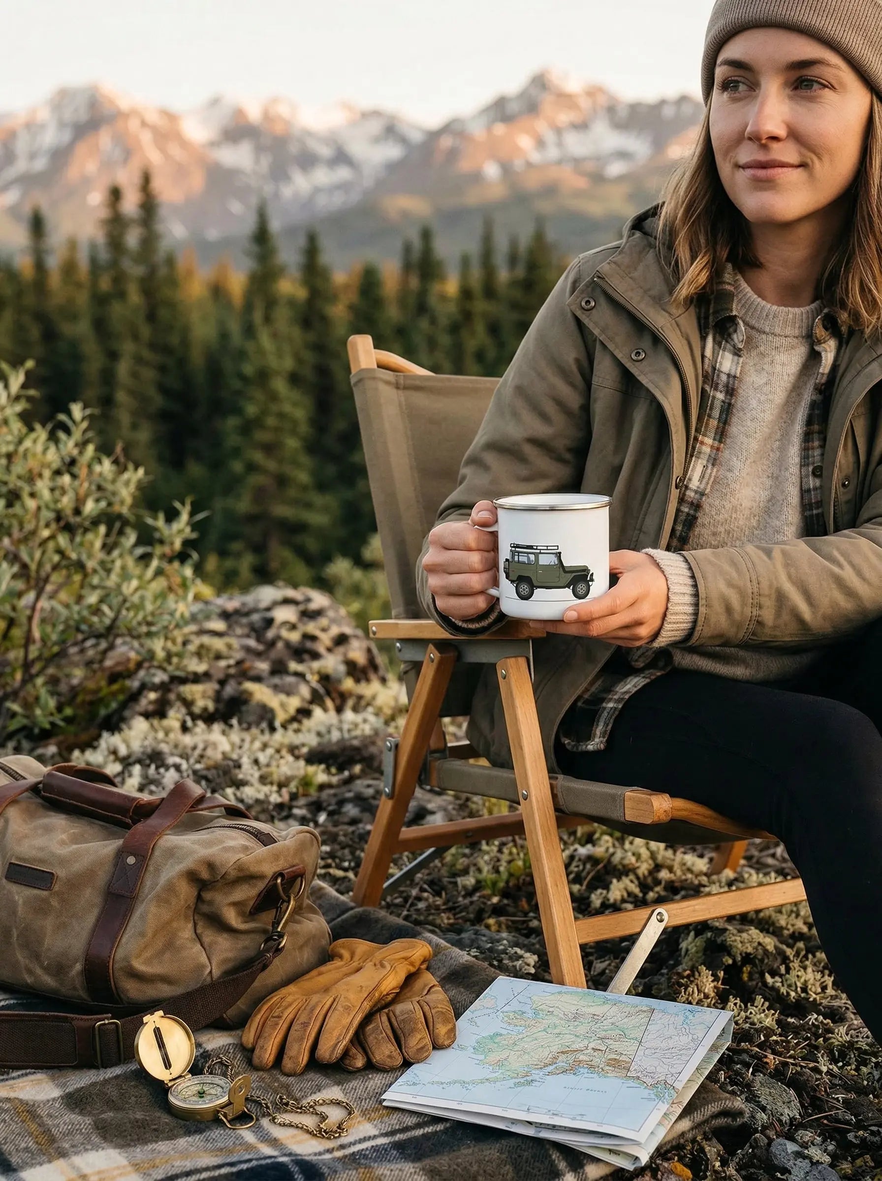 Toyota LandCruiser FJ40 enamel camping mug ROAM Outdoor